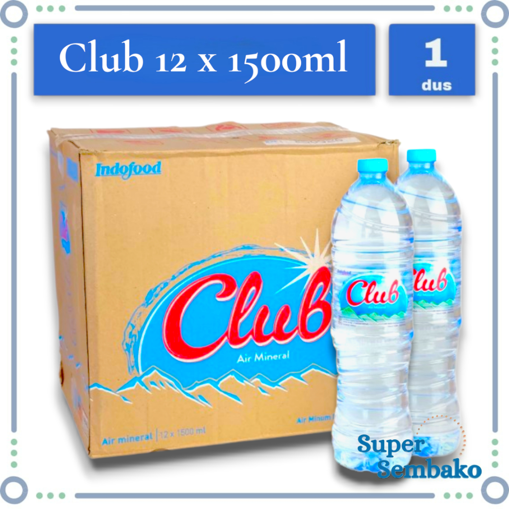 AIR MINERAL CLUB BOTOL BESAR 1500ml PER DUS ISI 12 BOTOL MURAH INSTANT MAKASSAR