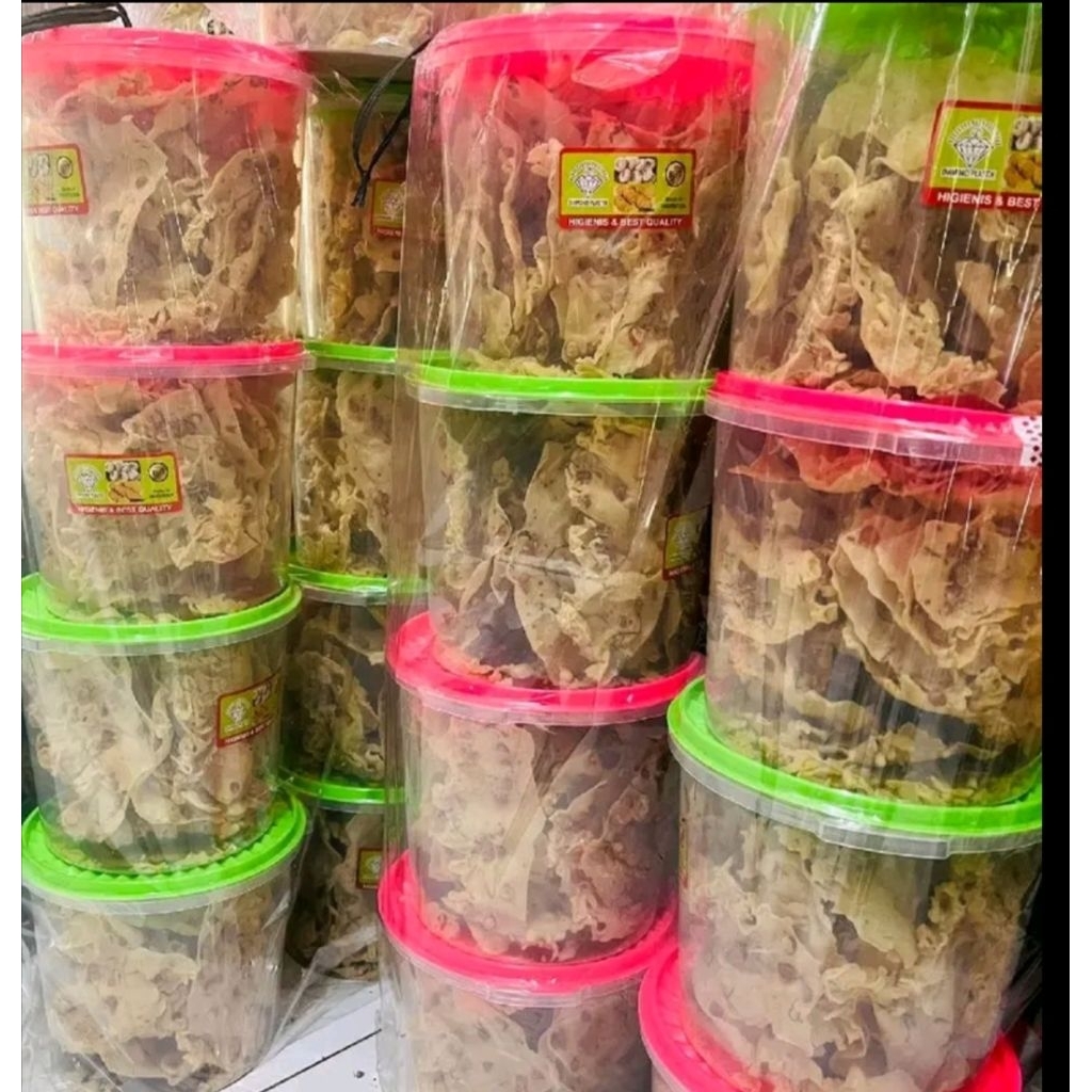 

PEYEK IKAN TERI,,,KEMASAN TOPLES PLASTIK 5 LITER