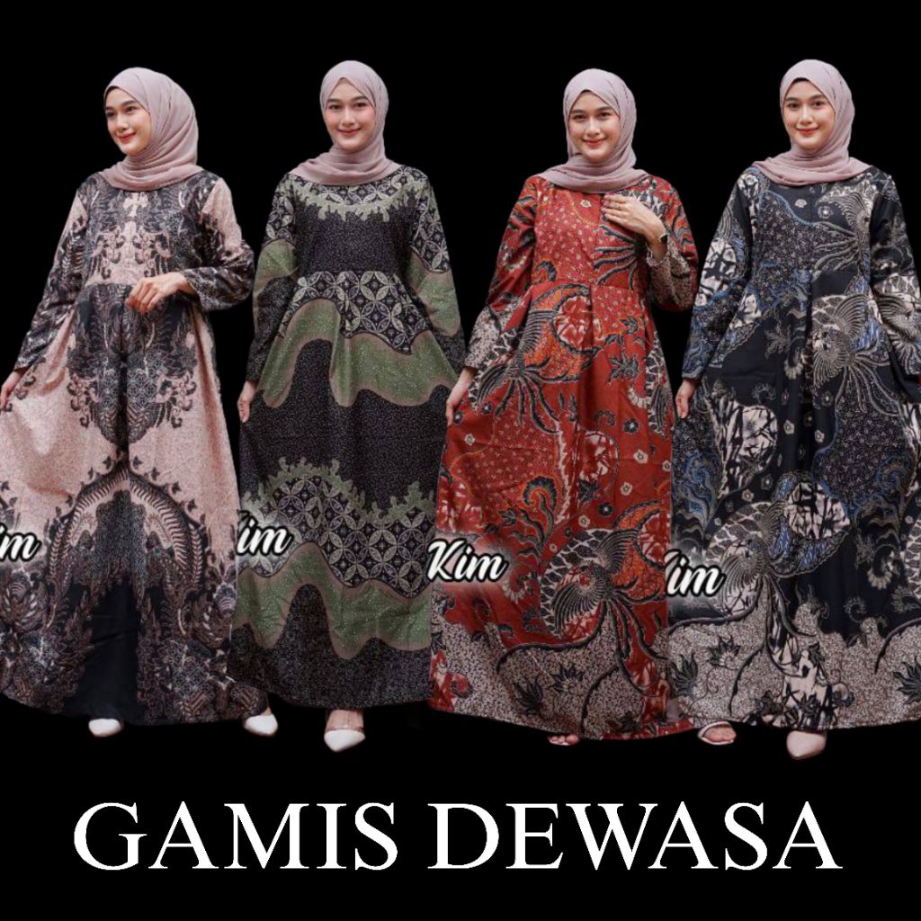 Gamis Batik Pekalongan Busui Jumbo Baju Wanita Muslimah Jumbo LD 120