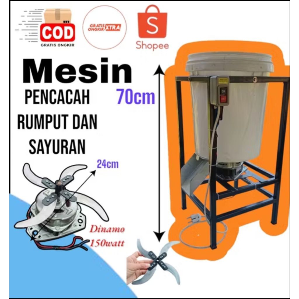 Mesin pencacah multifungsi untuk cacah sayuran pakan ternak ayam entog sapi domba