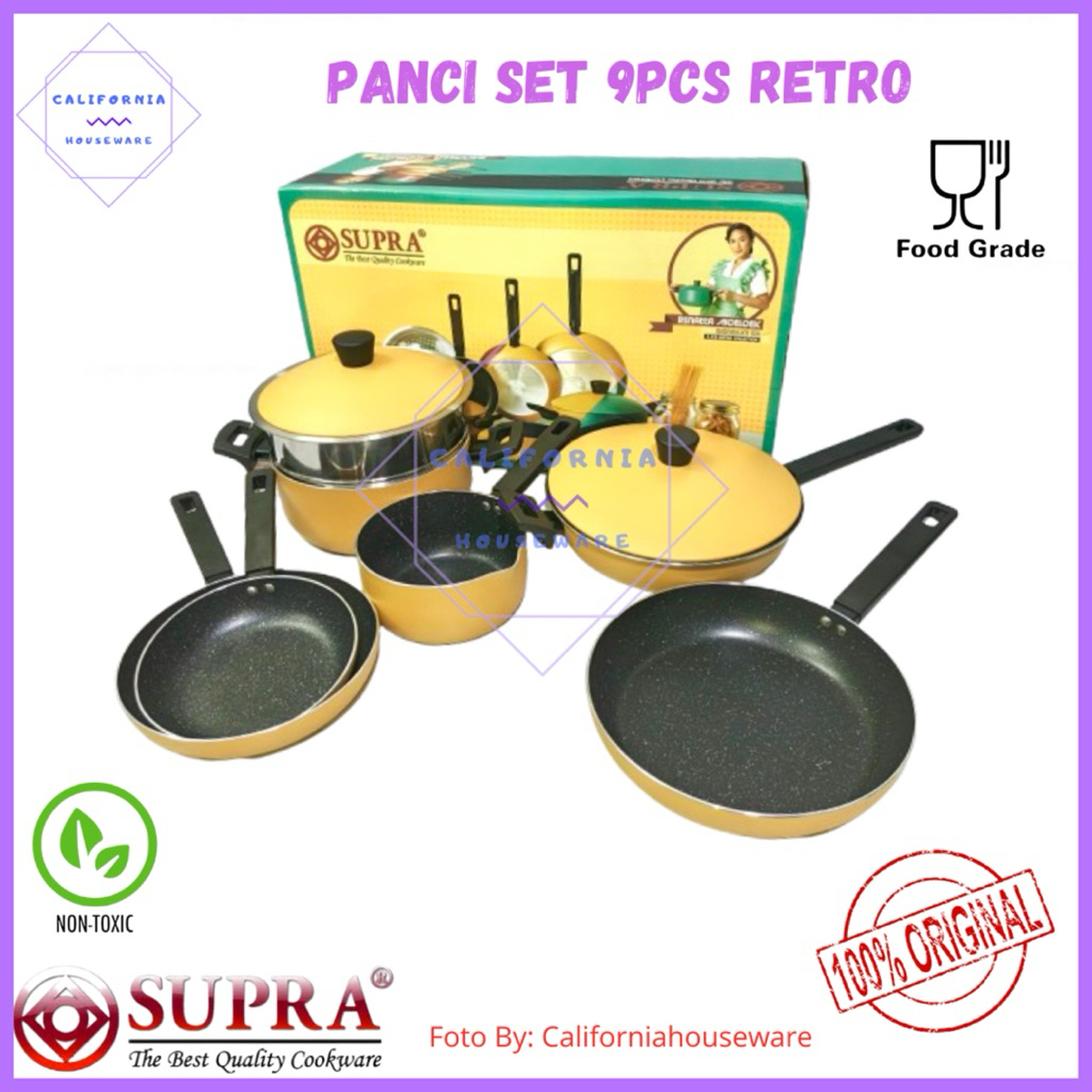 Panci SUPRA 9pcs Retro Collection / Panci SUPRA 9pcs Aluminium