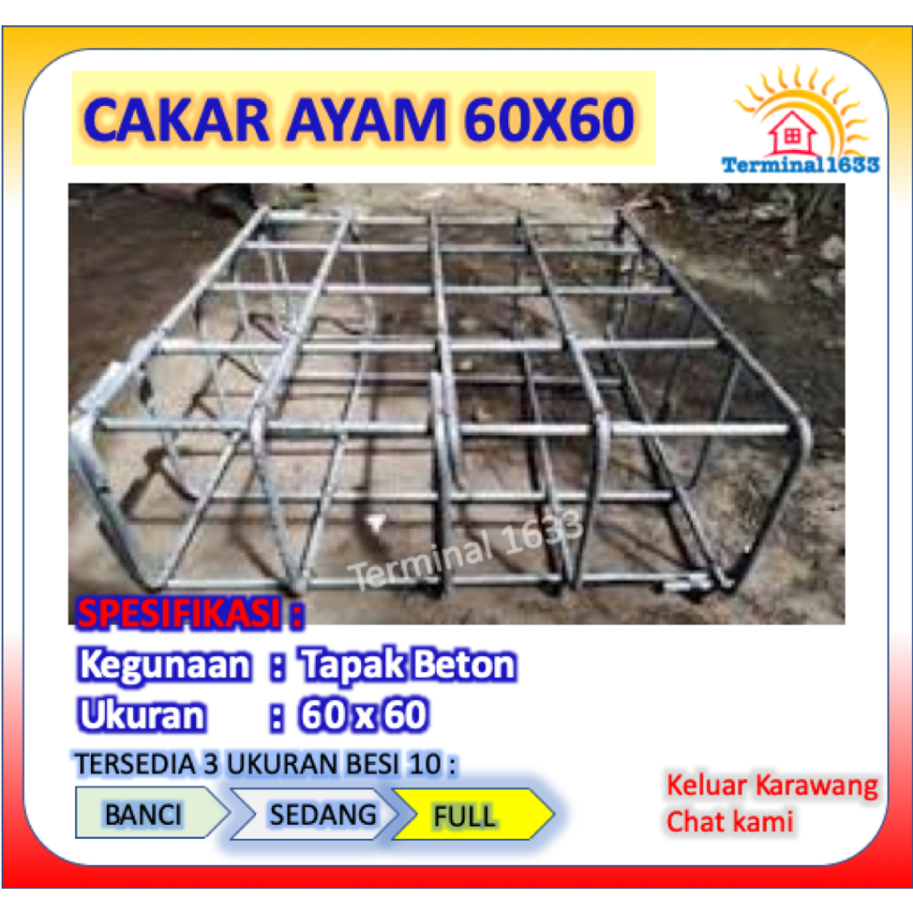 Cakar Ayam 60x60 besi 10 Full