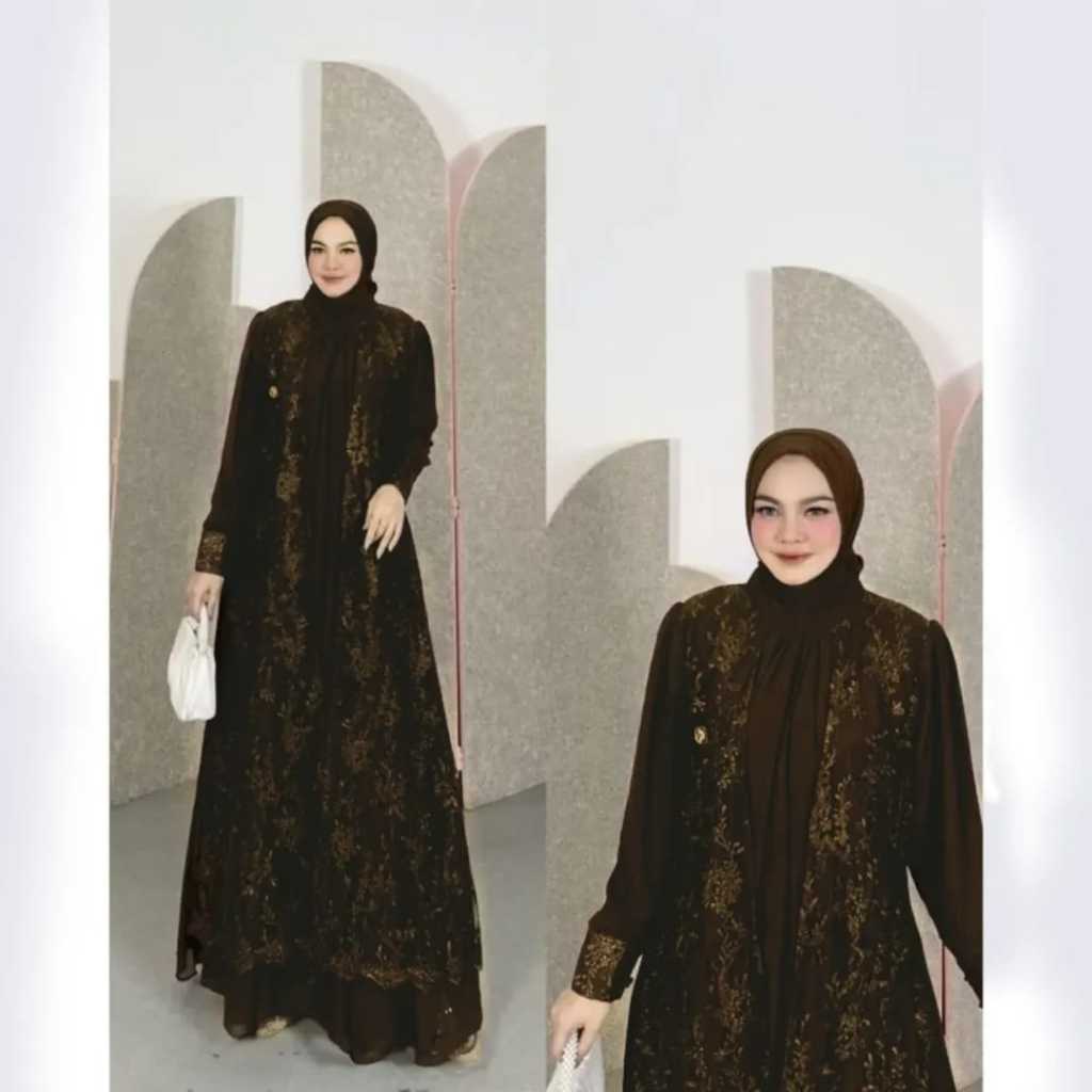 ZAIDA DRESS GAMIS ceruty babydol mix brukat Full puring GAMIS PESTA KEKINIAN GAMIS KONDANGAN MEWAH