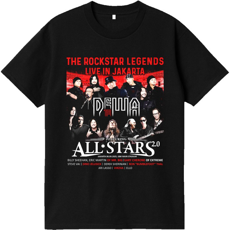Kaos Konser Dewa 19 All Stars Baju Kaos Distro T-shirt Dewa 19