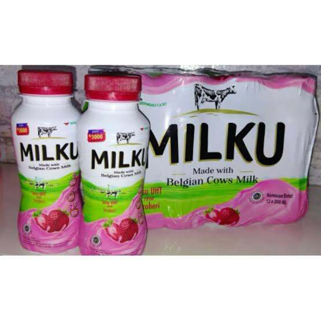 

Susu UHT MILKU Rasa Stoberi 12 pcs