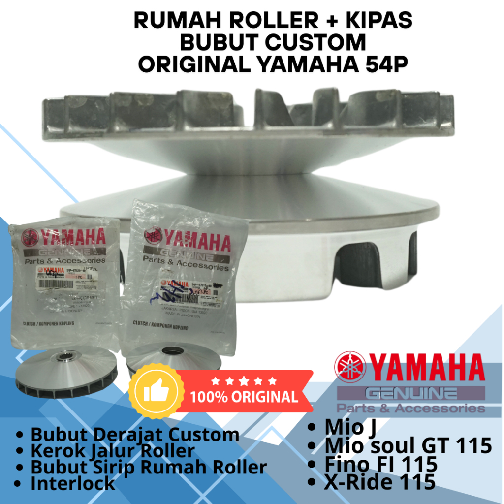 Pulley Racing Rumah Roller Kipas Bubut Derajat Custom Original YAMAHA 54P Mio J X-Ride Mio GT115 115