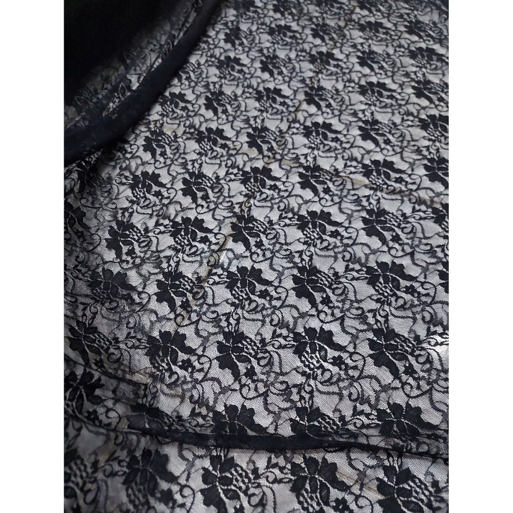 kain brokat premium  - kain brokat kebaya  - kain brokat luxury  - kain brokat meteran  ( hitam ) A