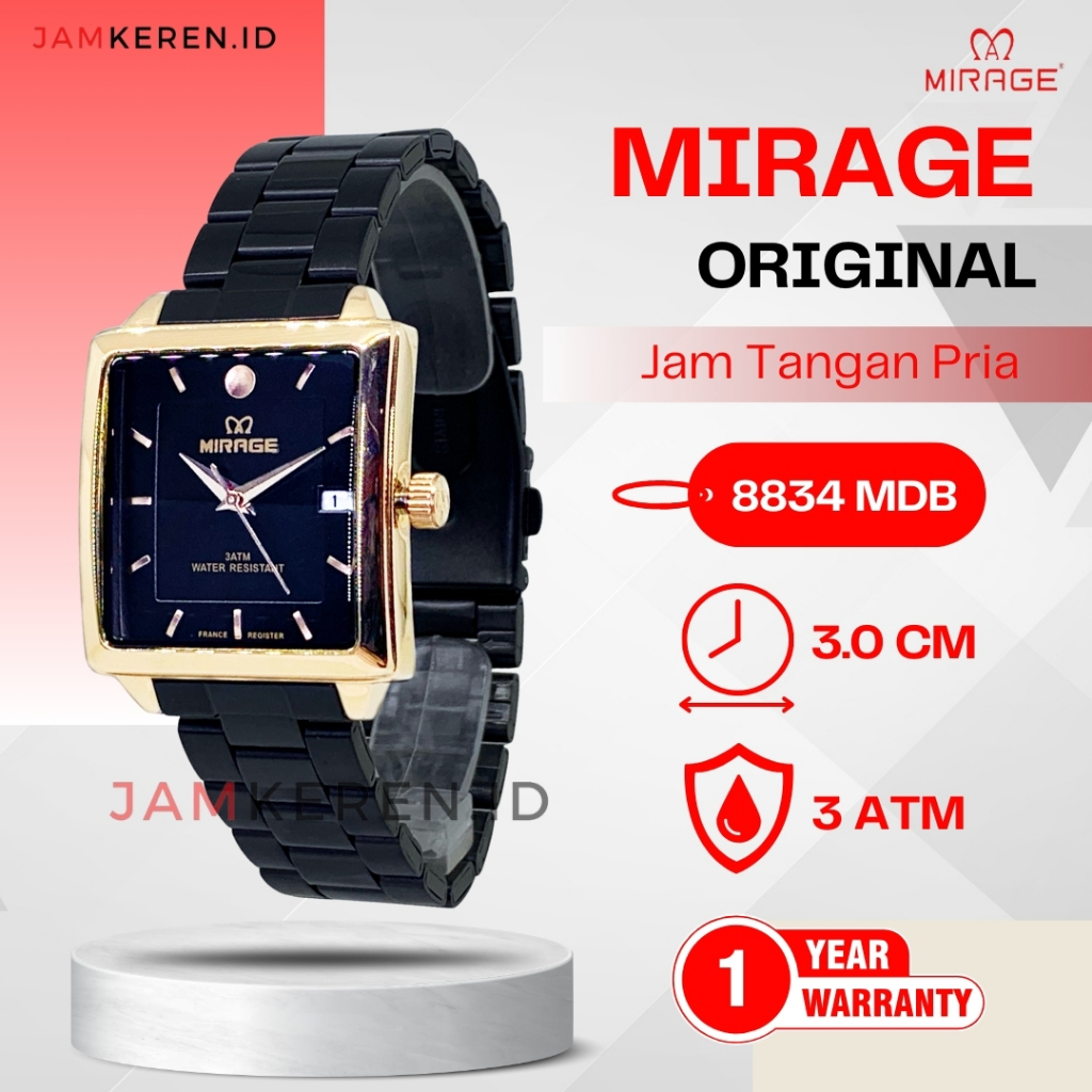 Mirage - Jam Tangan Mirage Pria - Jam Tangan Mirage -Jam Tangan Pria Mirage 8834 MD Original 100%