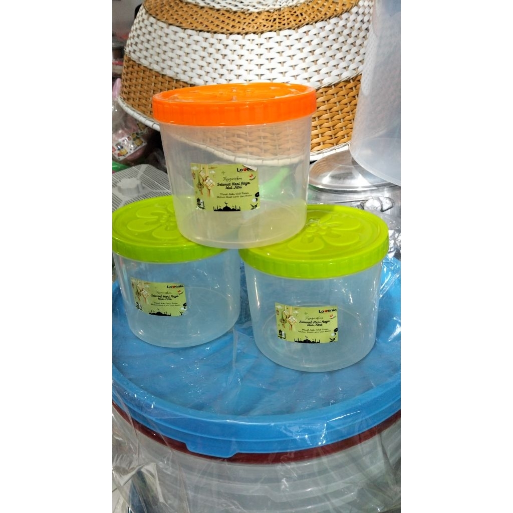 Toples kue plastik pakai drat/toples teh gula kopi/toples makanan/toples bening kecil
