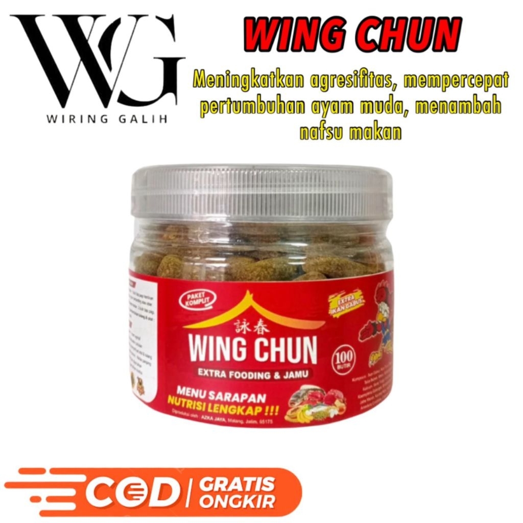 Wing chun toples (isi 100) extrafooding dan jamu untuk ayam aduan
