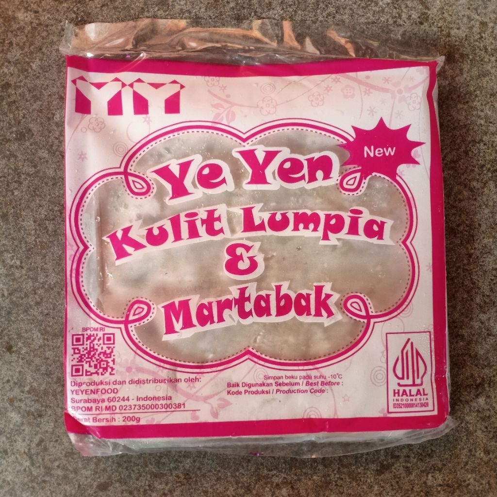

Kulit Lumpia dan Martabak Yeyen 15cmx15cm 200 gram