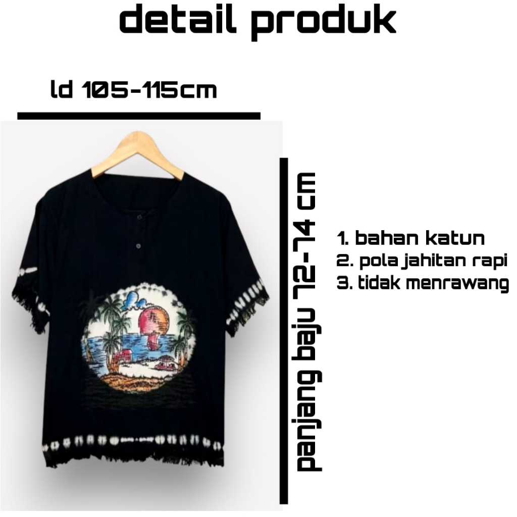 Kaos Pantai Pria Wanita Katun Lembut Adem