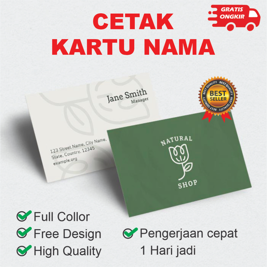 

Cetak Kartu Nama Custom 1 Sisi 2 Sisi | Name Card | FREE BOX