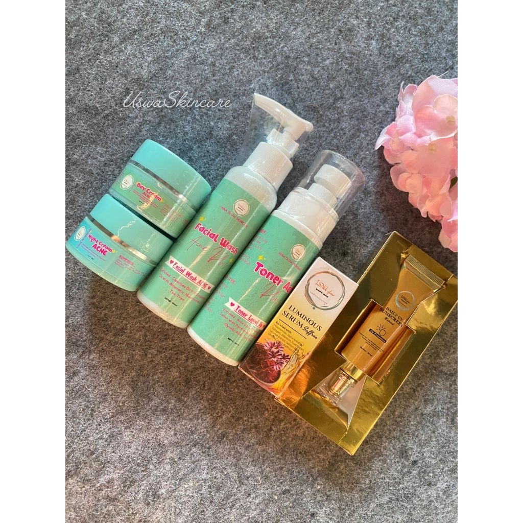 1 PAKET ISNA SKINCARE LENGKAP Serum & Sunscreen BPOM II Acne & Glow II