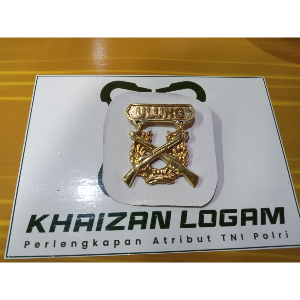 brevet ulung panjang TNI AL bahan logam Kuningan sangat tebal