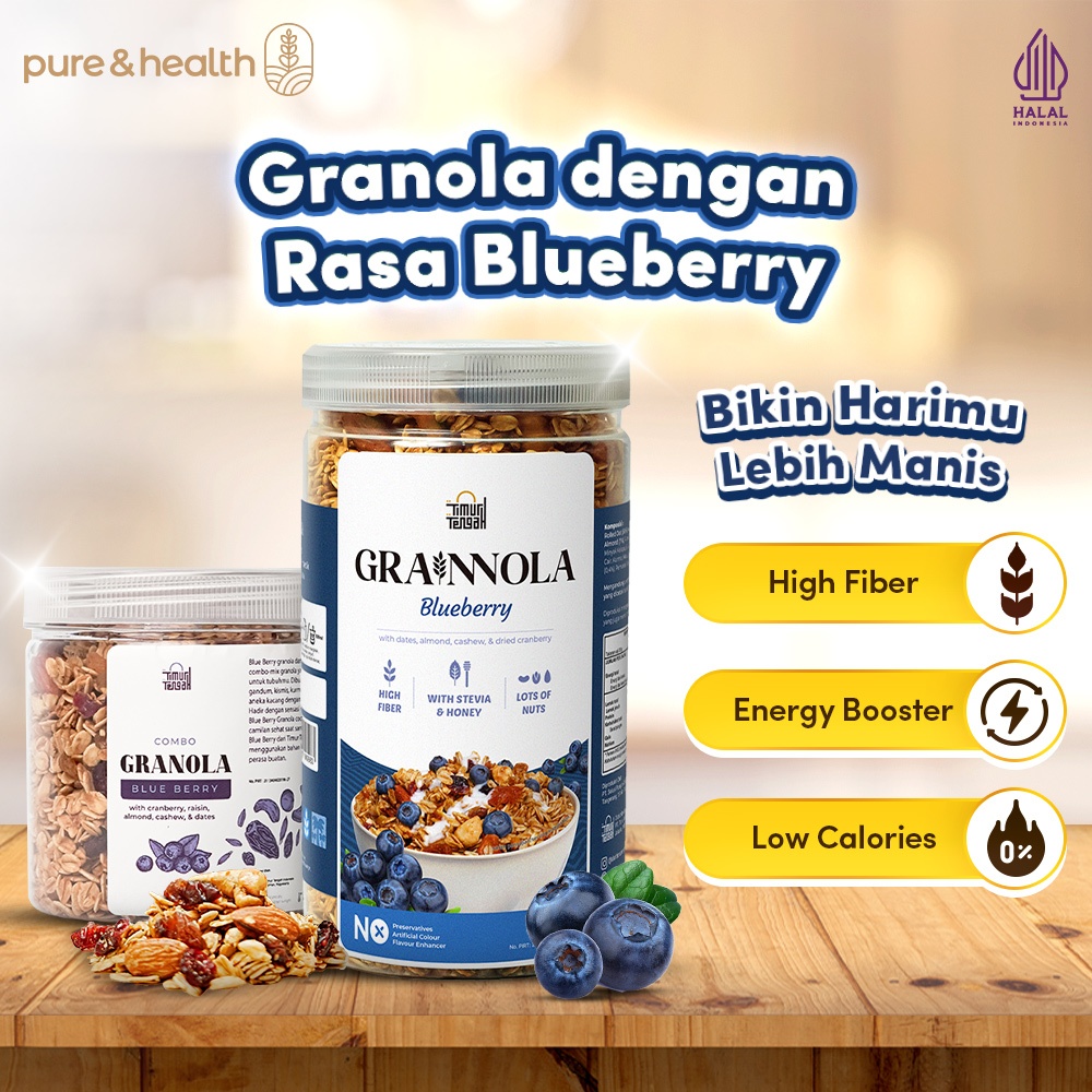 

Grainnola Blueberry 500 gram Timur Tengah Granola Rasa Berry Tinggi Serat untuk Diet