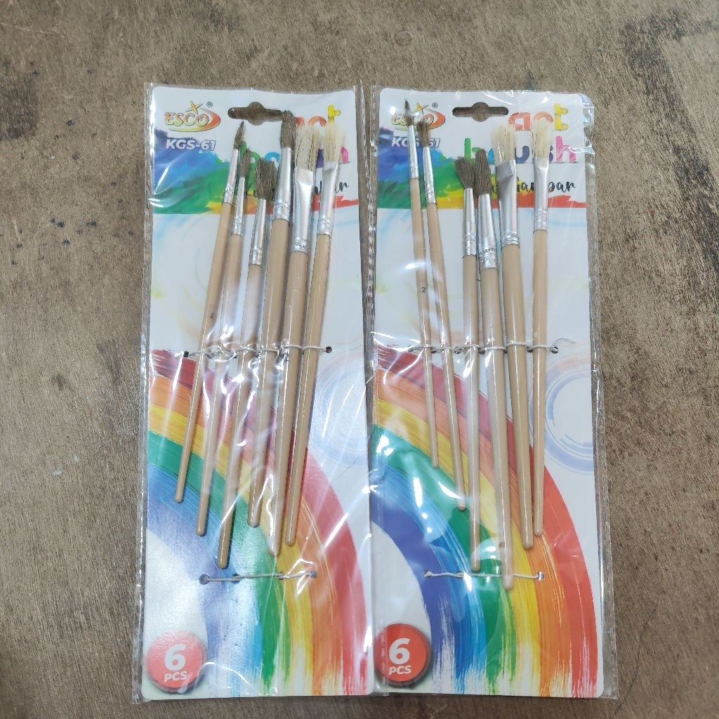 

(1set) kuas set lukis esco isi 6 kuas kgs61 / kuas melukis murah