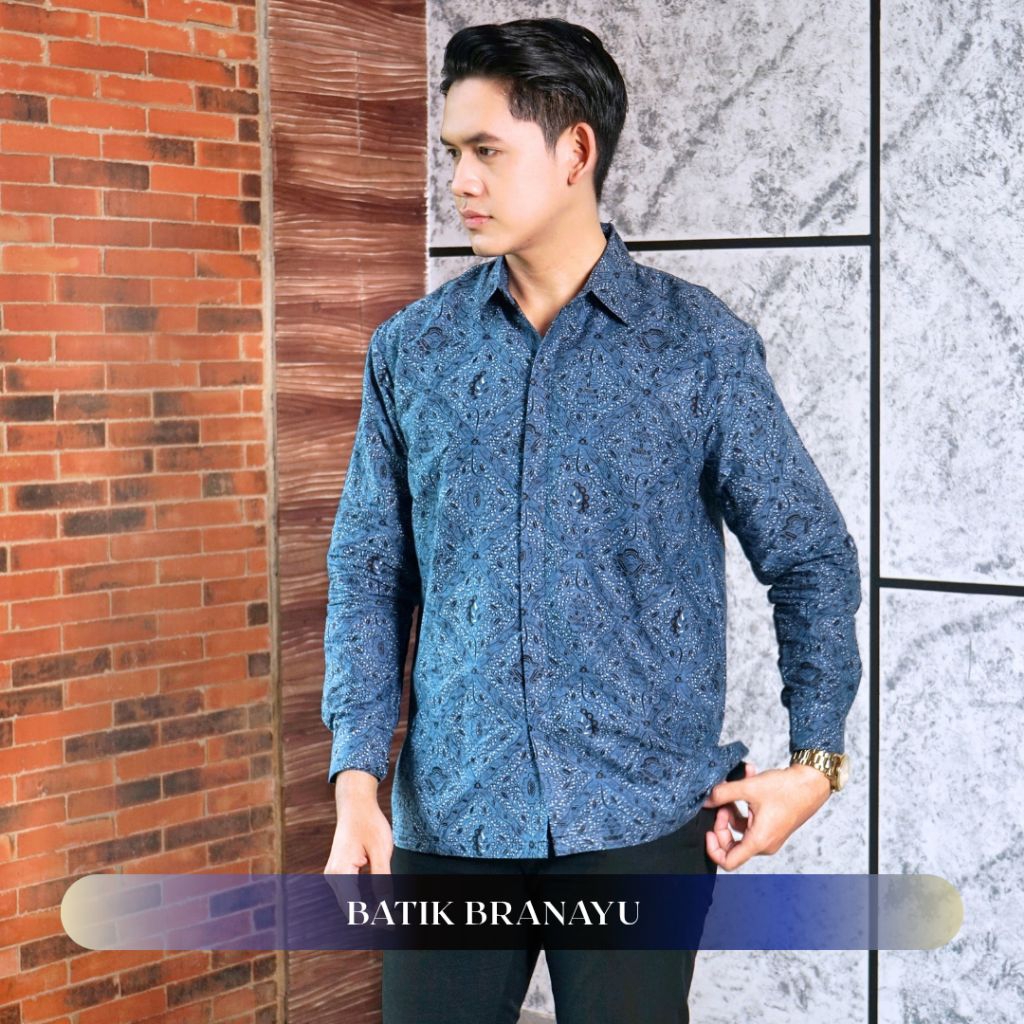 KAWUNG Kemeja Batik Pria Lengan Panjang Full Furing Baju Batik PREMIUM Alisan Pria Kemeja Batik Slim