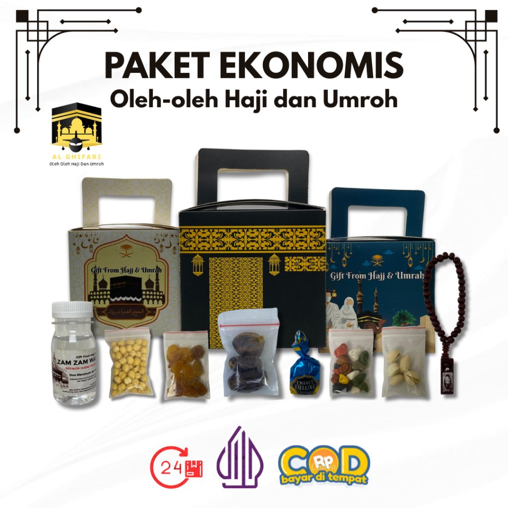 

Paket Oleh-Oleh Haji dan Umroh 100Pcs/ Paket Ekonomis Oleh-Oleh Haji dan Umroh Lengkap Dus Ka'bah