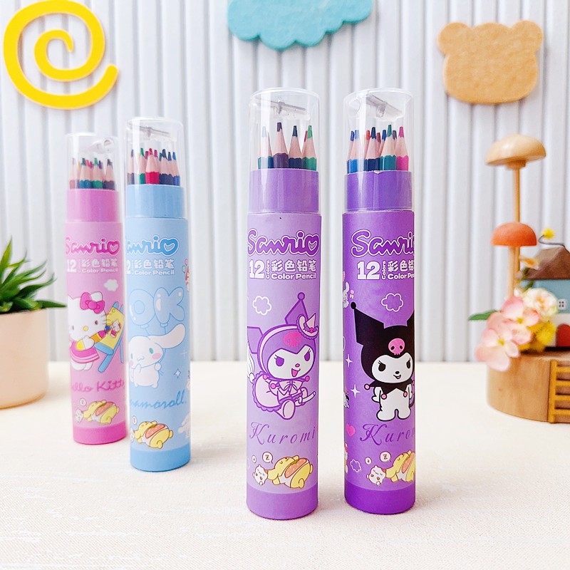 

{Sanrio} Set Pensil Warna (12 pcs) Bahan Premium Lucu & Imut Karakter Sanrio No. KT-108 by Kakabicam