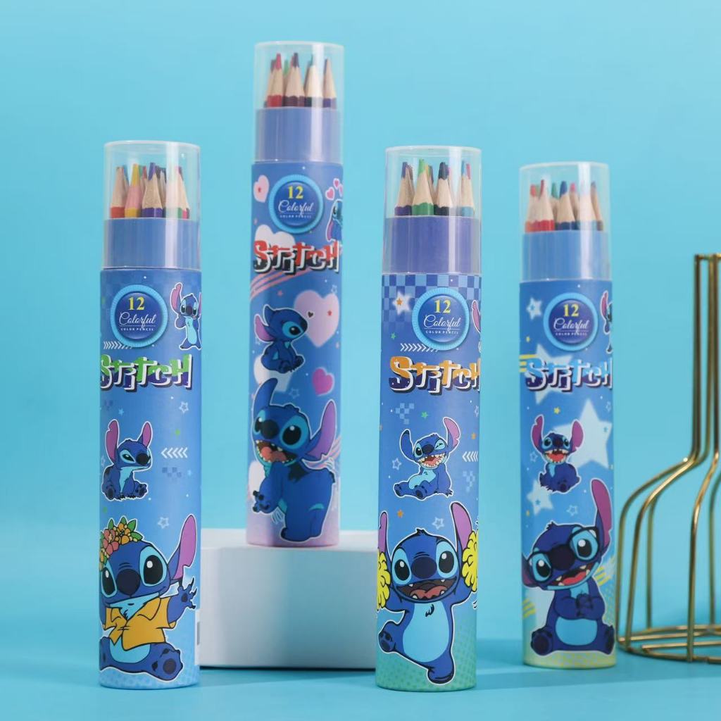 

{Lilo Stitch} Set Pensil Warna (12 pcs) Bahan Premium Lucu & Imut Karakter Lilo Stitch by Kakabicam