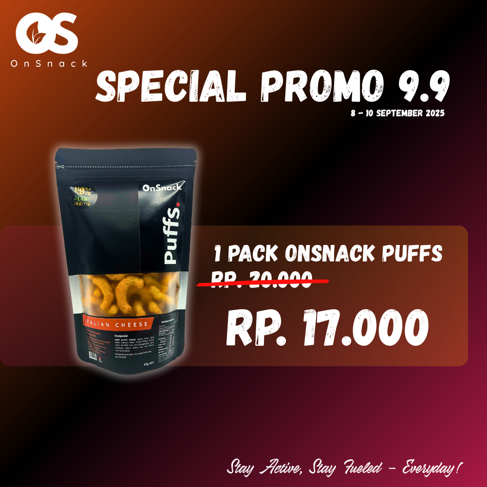 

OnSnack Puffs | Snack Tinggi Protein 40% Kedelai | Plant-Based | Cemilan Sehat Tanpa MSG 40g