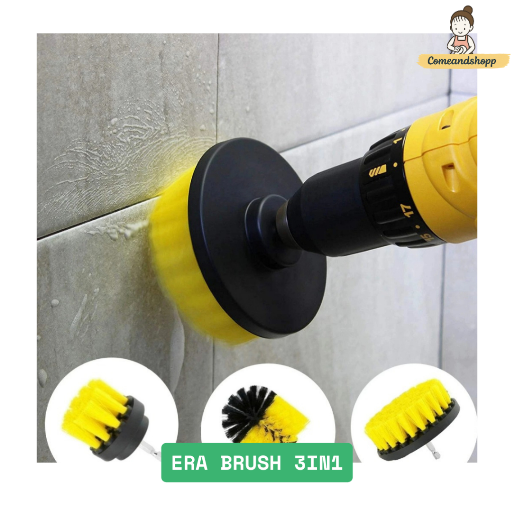 SIKAT PEMBERSIH SERBAGUNA/KEPALA SIKAT BOR/SIKAT BOR SET 3PCS/PEMBERSIH SERBAGUNA/POWER SCRUBBER BRU