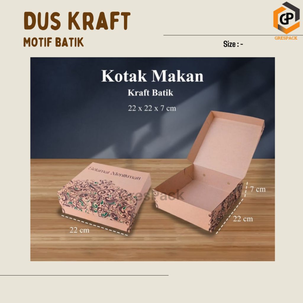 

Dus Kraft Batik/Box Nasi Kraft Motif/Dus Hajatan