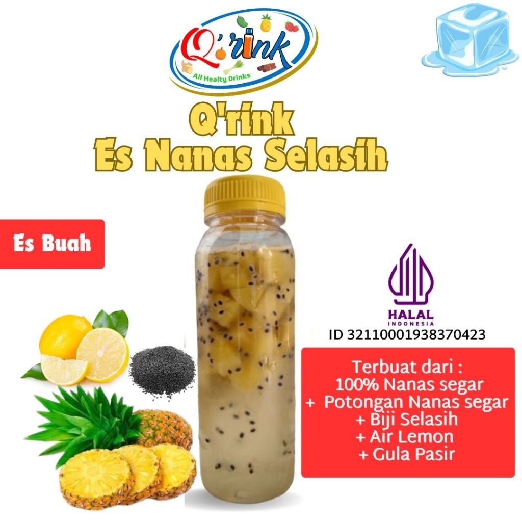 

Q’rink Es Buah Nanas Selasih 250ml – Minuman Sehat Alami Segar dari Lemon Kaya Vitamin C dan Serat | Detoks Tubuh, Melancarkan Pencernaan, Menjaga Imunitas, Halal dan Cocok untuk Gaya Hidup Sehat