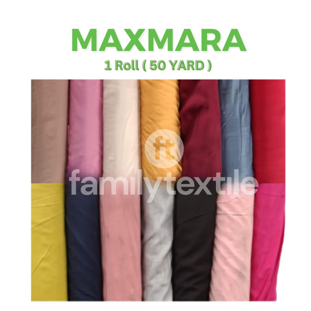 Bahan Kain Satin Maxmarra 1 Roll  - Saten Velvet Polos bridesmaid Meteran Super Premium