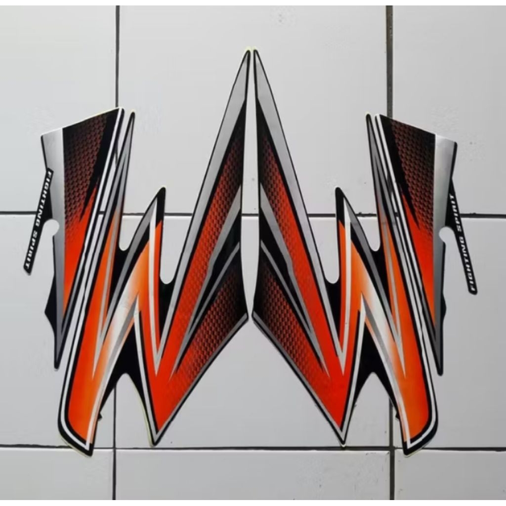 STRIPING LIST STIKER MOTOR YAMAHA RX KING TAHUN 2002-2003 FULL SET ORANGE LIST HITAM