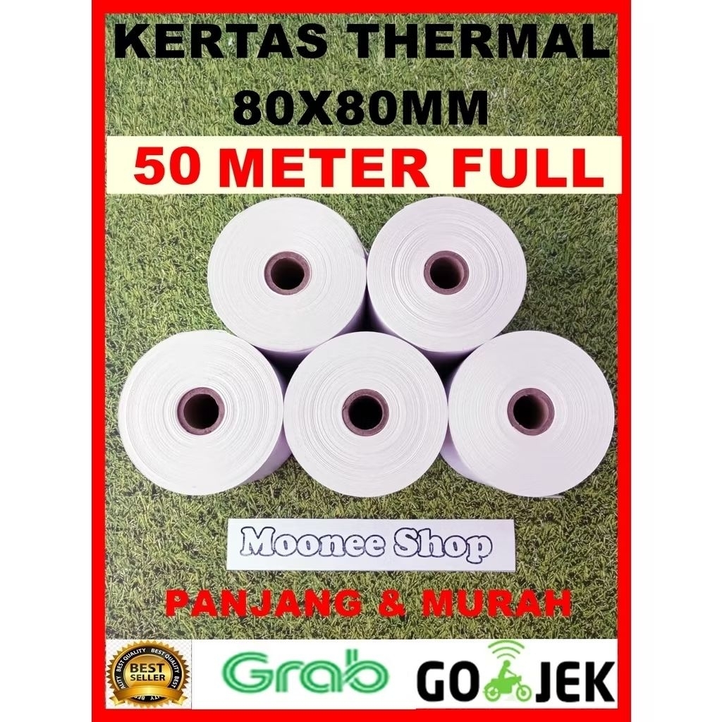 

KERTAS THERMAL 80 X 80 / KERTAS STRUK KASIR 80X80 POLOS CETAK HITAM DAN BIRU
