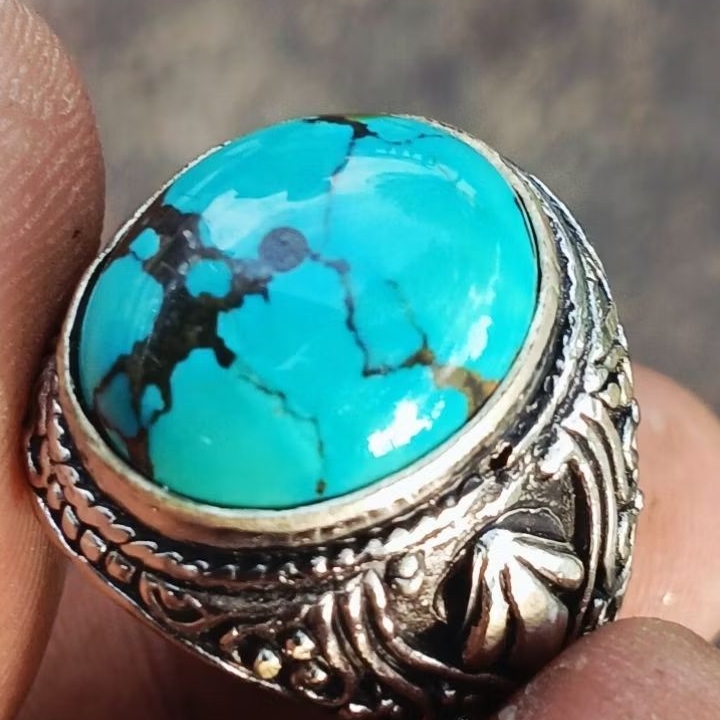 Cincin Batu Akik Pirus Persia Asli Kualitas Super Harga Murah