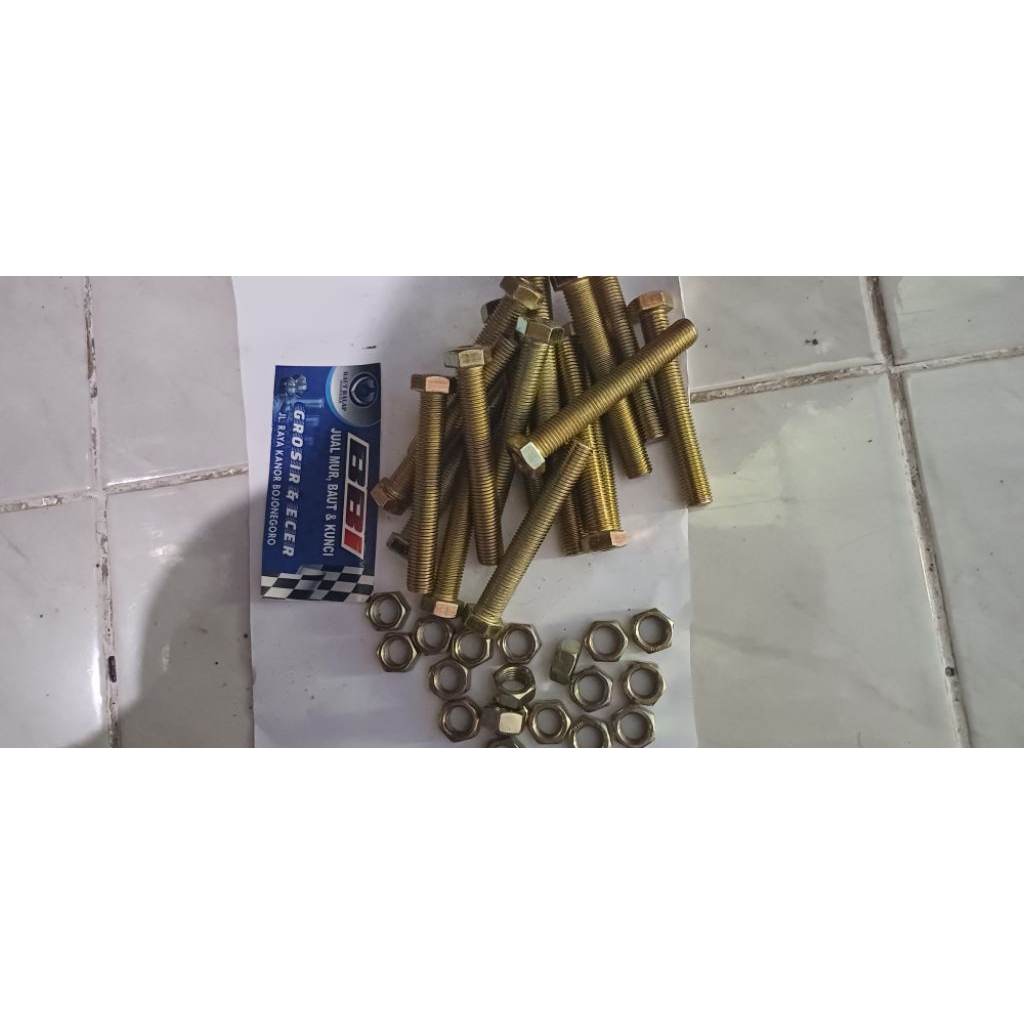 baut mur 10x70 baut 14 panjang 7cm isi 25pcs