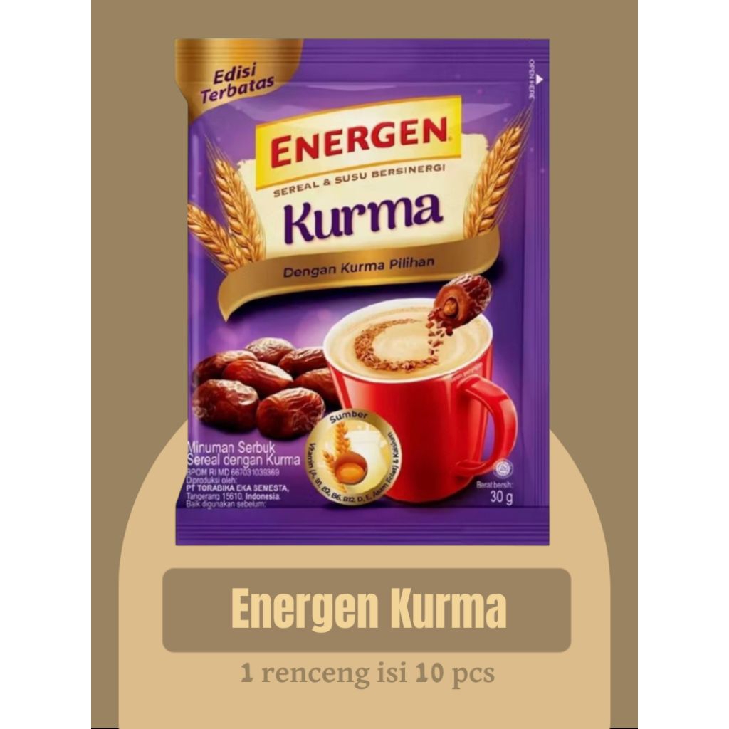 

Energen kurma 1 renceng isi 10 pcs 32g