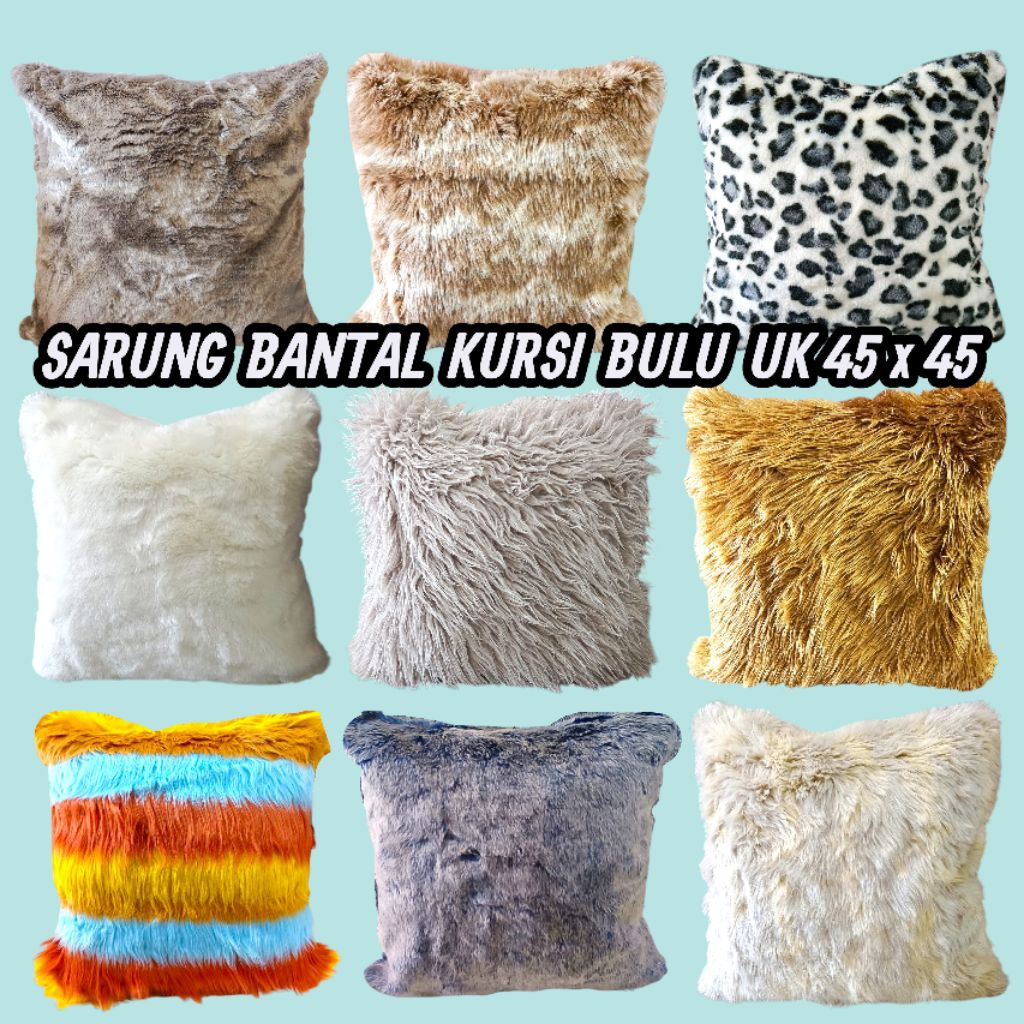 [BISA COD]BANTAL KURSI BULU/SARUNG BANTAL SOFA BULU/SARUNG BANTAL SOFA BULU BLUDRU/SARUNG BANTAL KUR