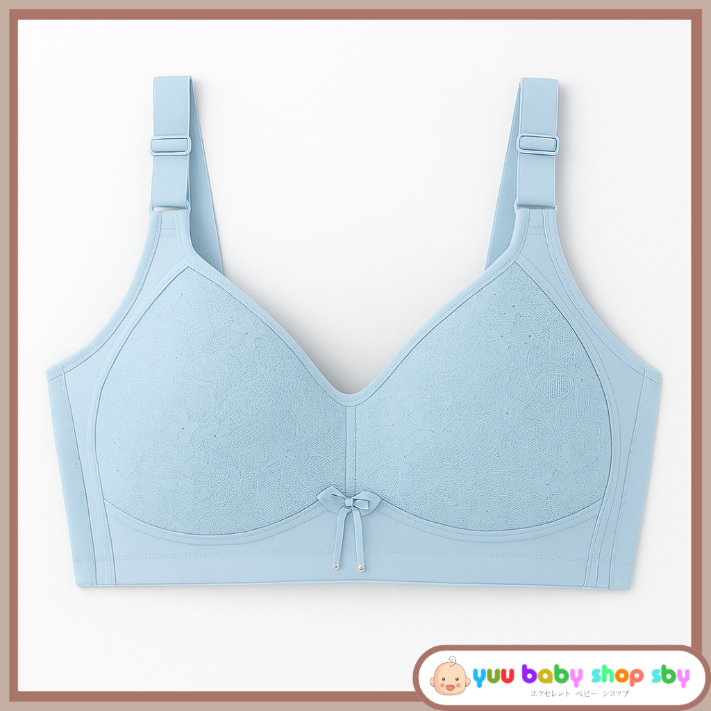 YBSS BH premium pakaian dalam motif bunga jaring bra wanita jumbo push up remaja big size sexy tanpa