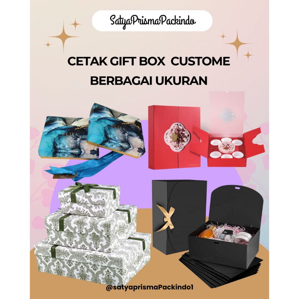 

Cetak Gift Box Custome Berbagai Ukuran - Desain Sesuai Keinginan Pelanggan