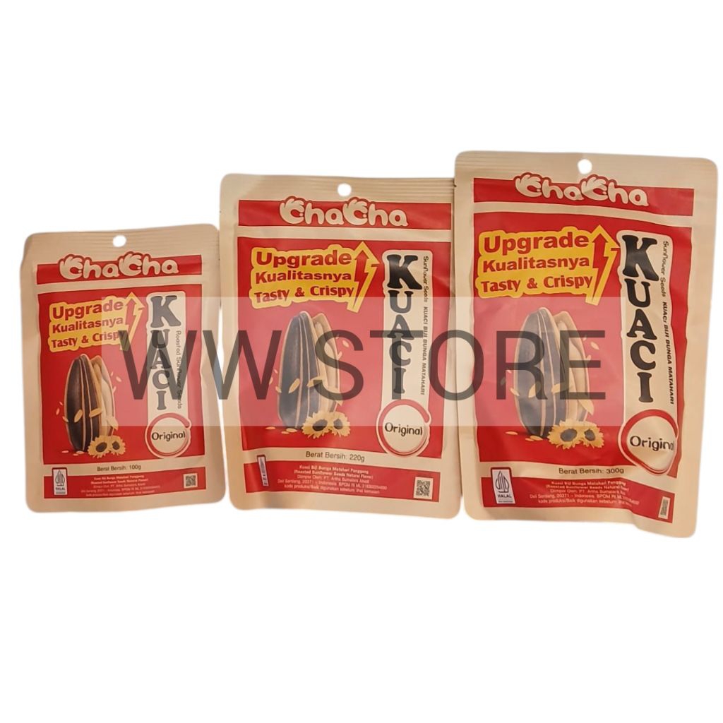 

Kuaci kwaci biji bunga matahari panggang rasa asli halal MUI ChaCha Cha Cha Sunflower Seed Seeds snack snacks 100g 220g 300g