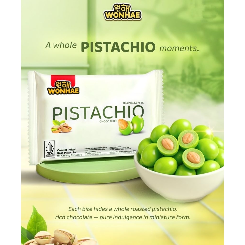 

WONHAE PISTACHIO CHOCO BITES 30GRAM