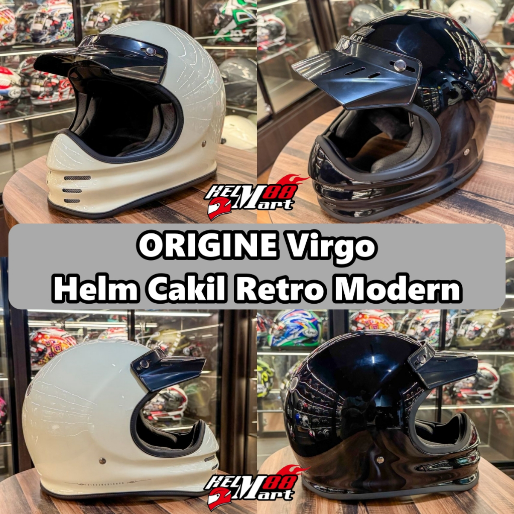 Helm ORIGINE Virgo Solid Model Cakil Cross Modern Helmet Full Face Italy Original