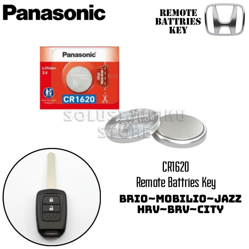 Baterai Remote Mobil Honda Brio, Mobilio, Jazz, HRV, BRV, City CR1620 Kualitas Original