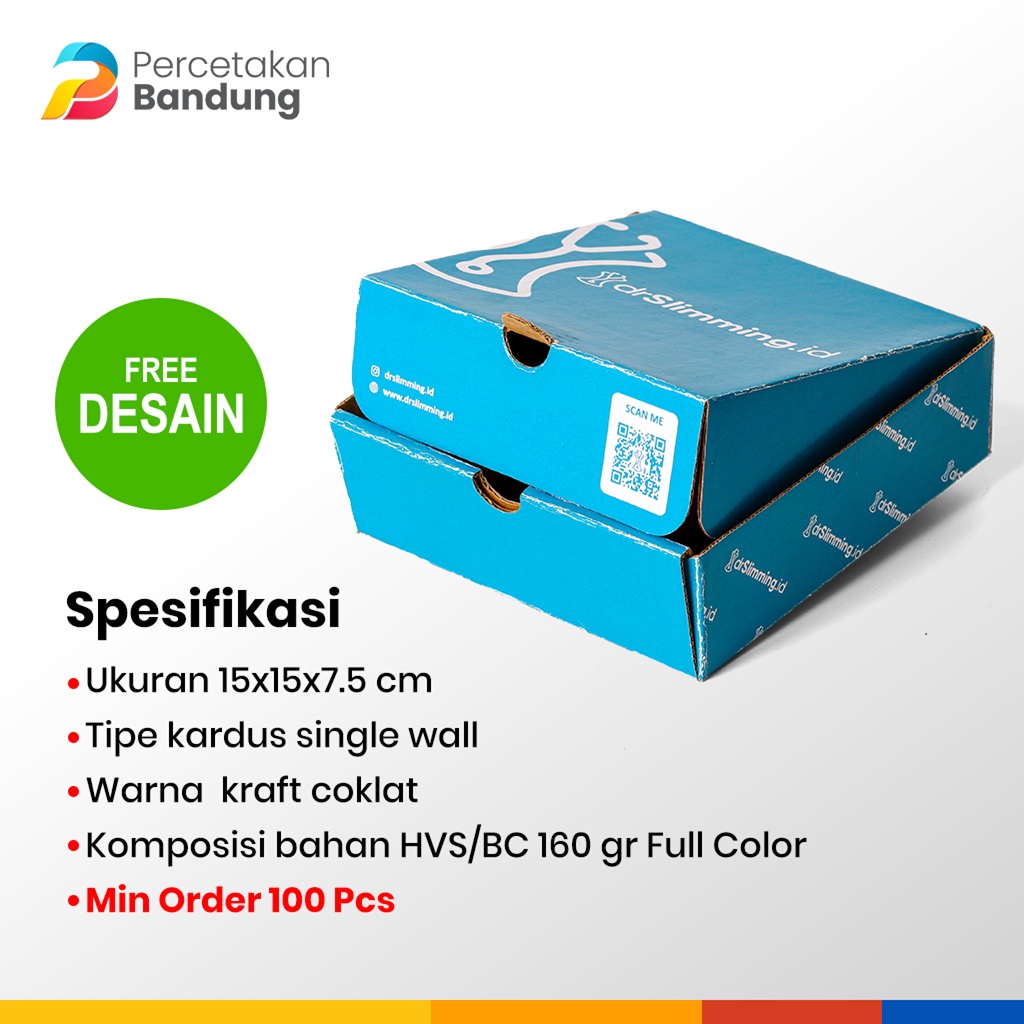 

Box Custom Cetak Dus Corrugated 15x15x7.5 cm min 100 pcs FULL COLOR Free Desain | Kustom Box Kemasan