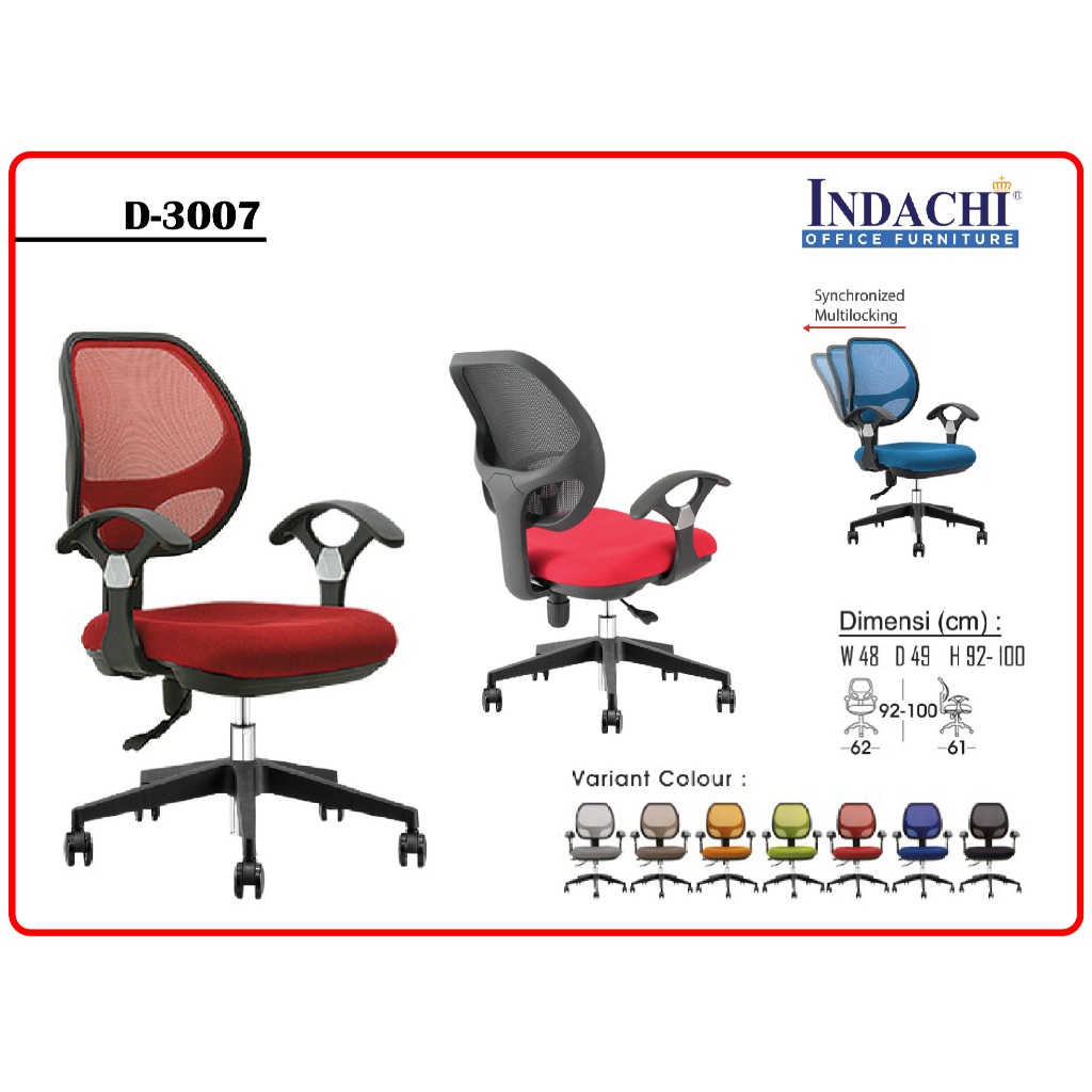 Kursi Kantor Kursi Sekretaris / Staff INDACHI D 3007