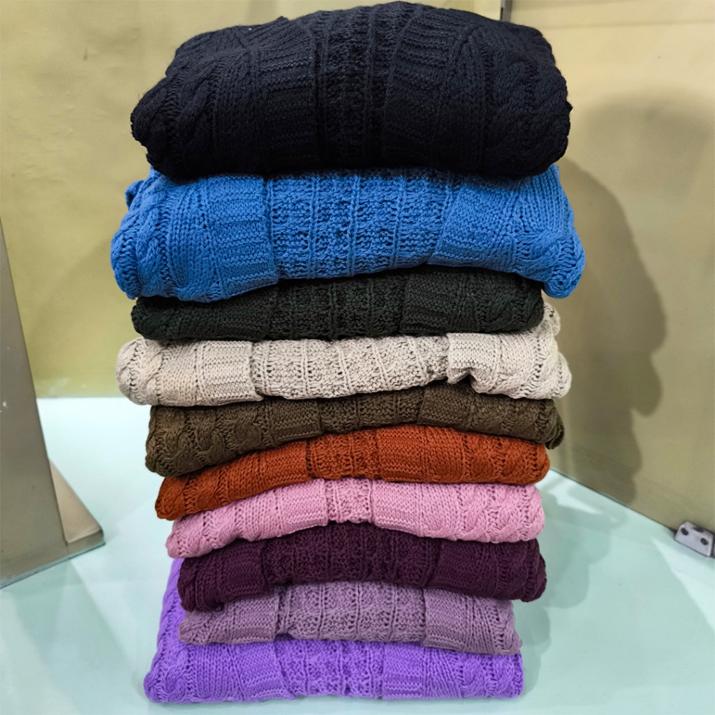 Long Cardi Rajut Kepang Hangat Musim Dingin