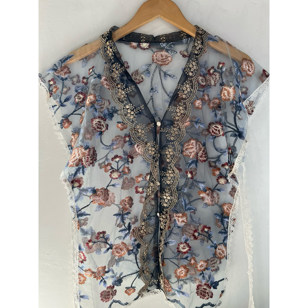 CANERA - Vest Brukat Bordir | Rompi Renda | OOTD Kondangan | Outerwear | atasan wanita
