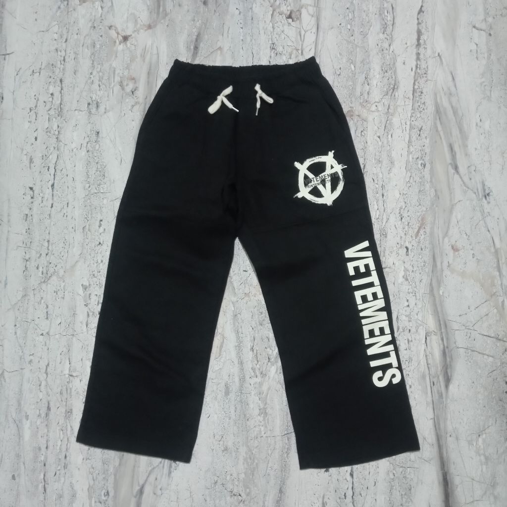 Vetements Black Anarchy Sweatpants