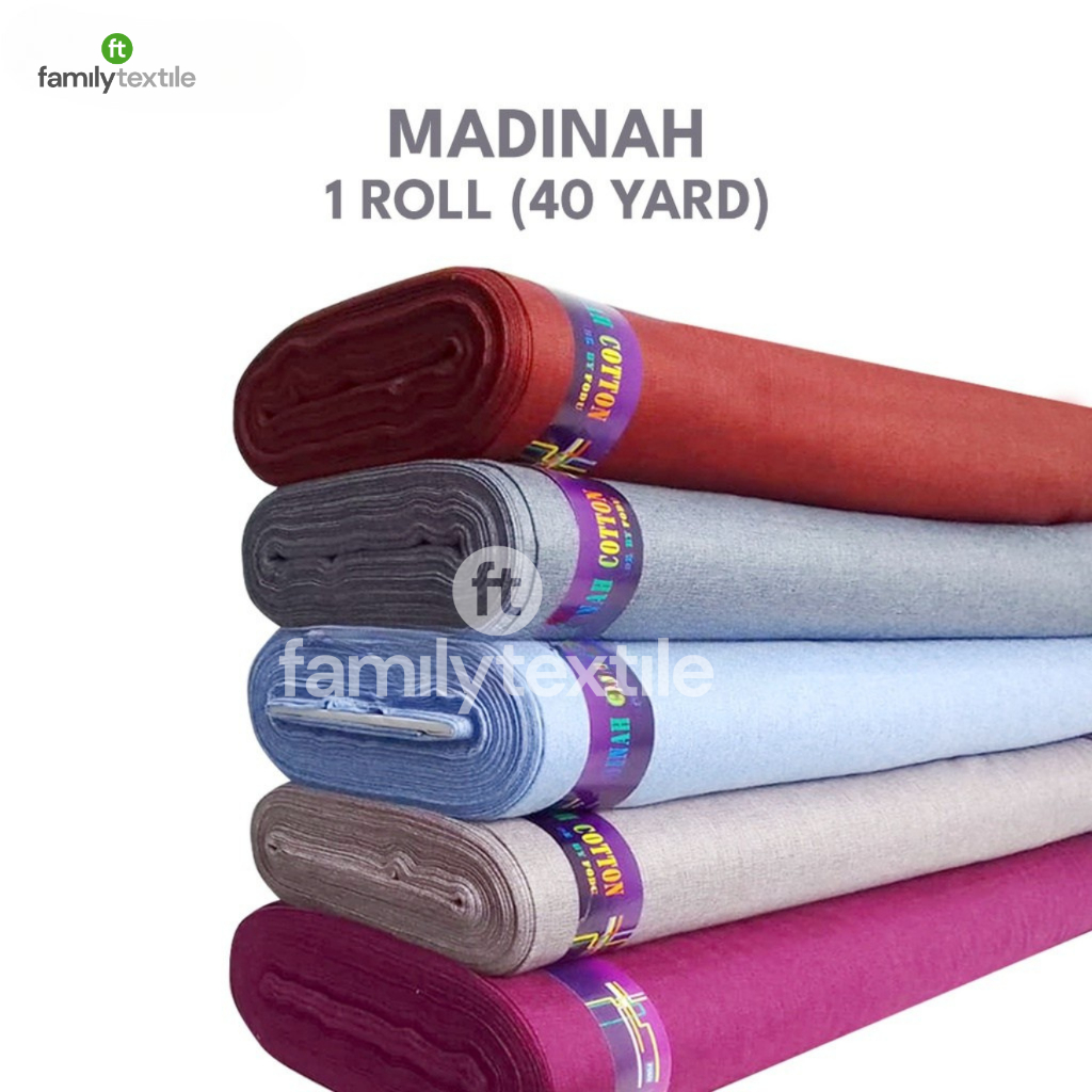 Kain Katun Madinah Fodu Cotton 1 Roll  40 Yard - Kain Madina Bahan Gamis Koko Kemeja (36.5 Meter)