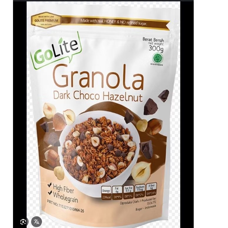

GoLite Granola Dark Choco Hazelnut kemasan 300g.