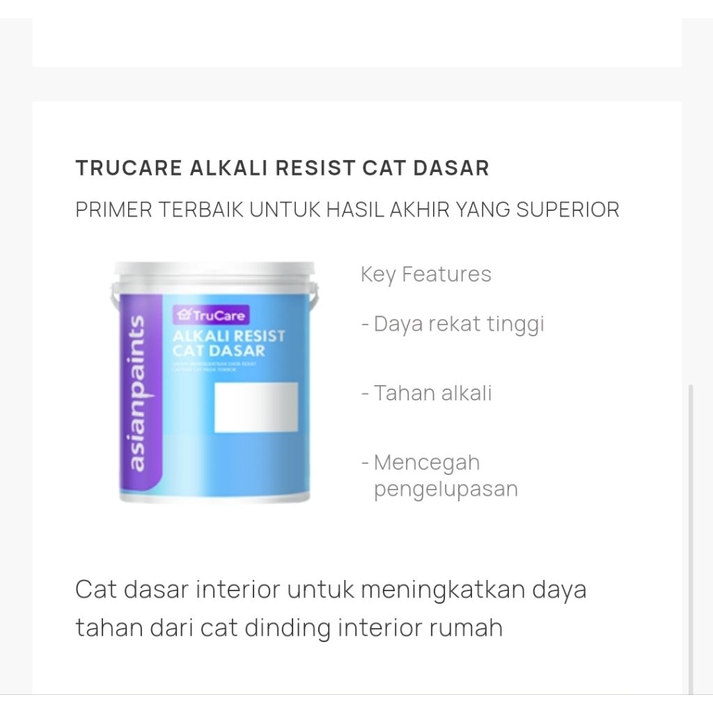 Cat Dasar Asian paints Alkali Interior 5 kg